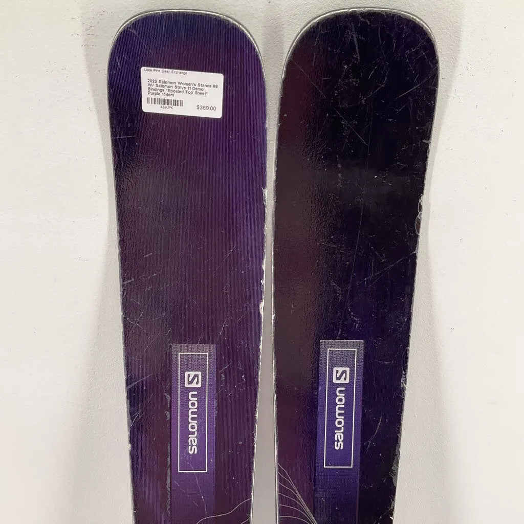 2023 Salomon Women's Stance 88 W/ Salomon Strive 11 Demo Bindings *Epoxied Top Sheet*
