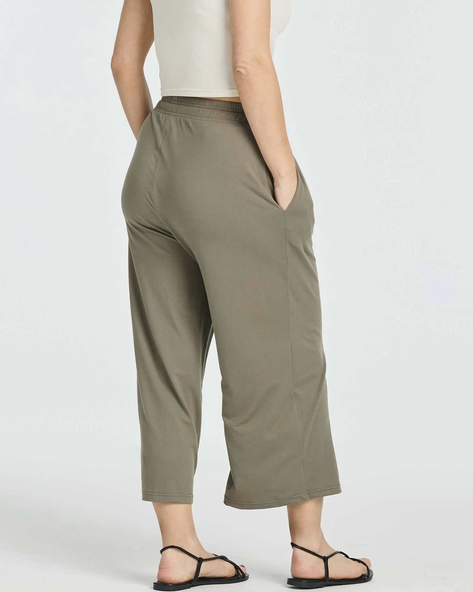 3 Pack: Women's Ultra-Soft Wide Leg Capri Pants