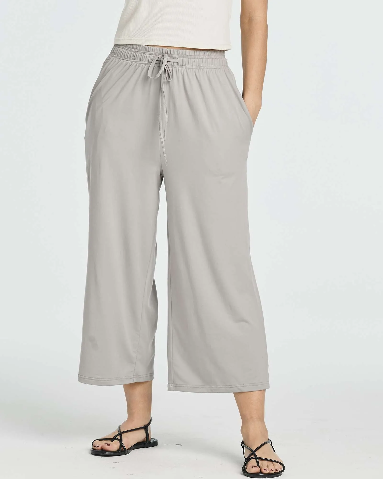 3 Pack: Women's Ultra-Soft Wide Leg Capri Pants