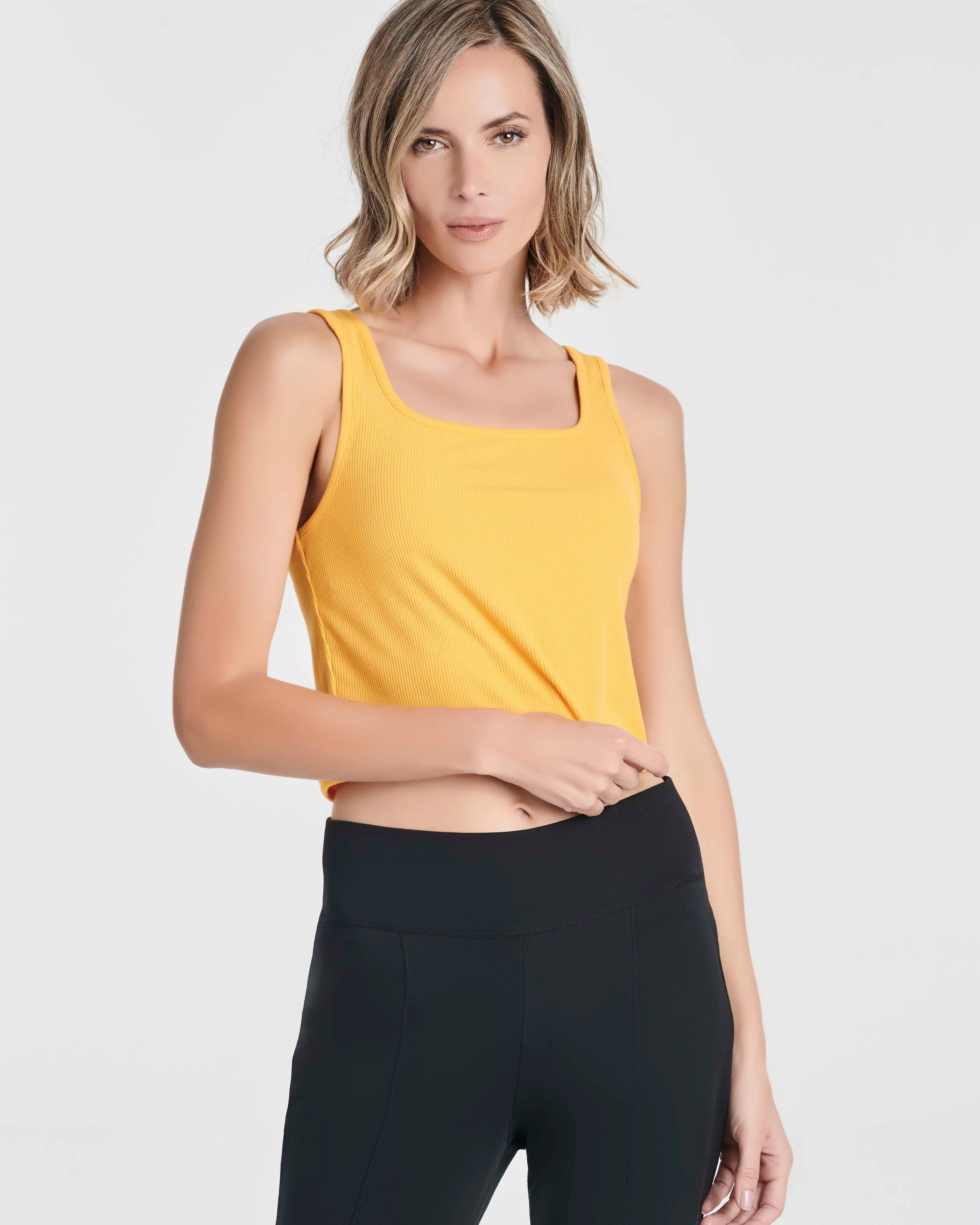 5 Pack: Women's Soft Knit Ribbed Cropped Tank Top