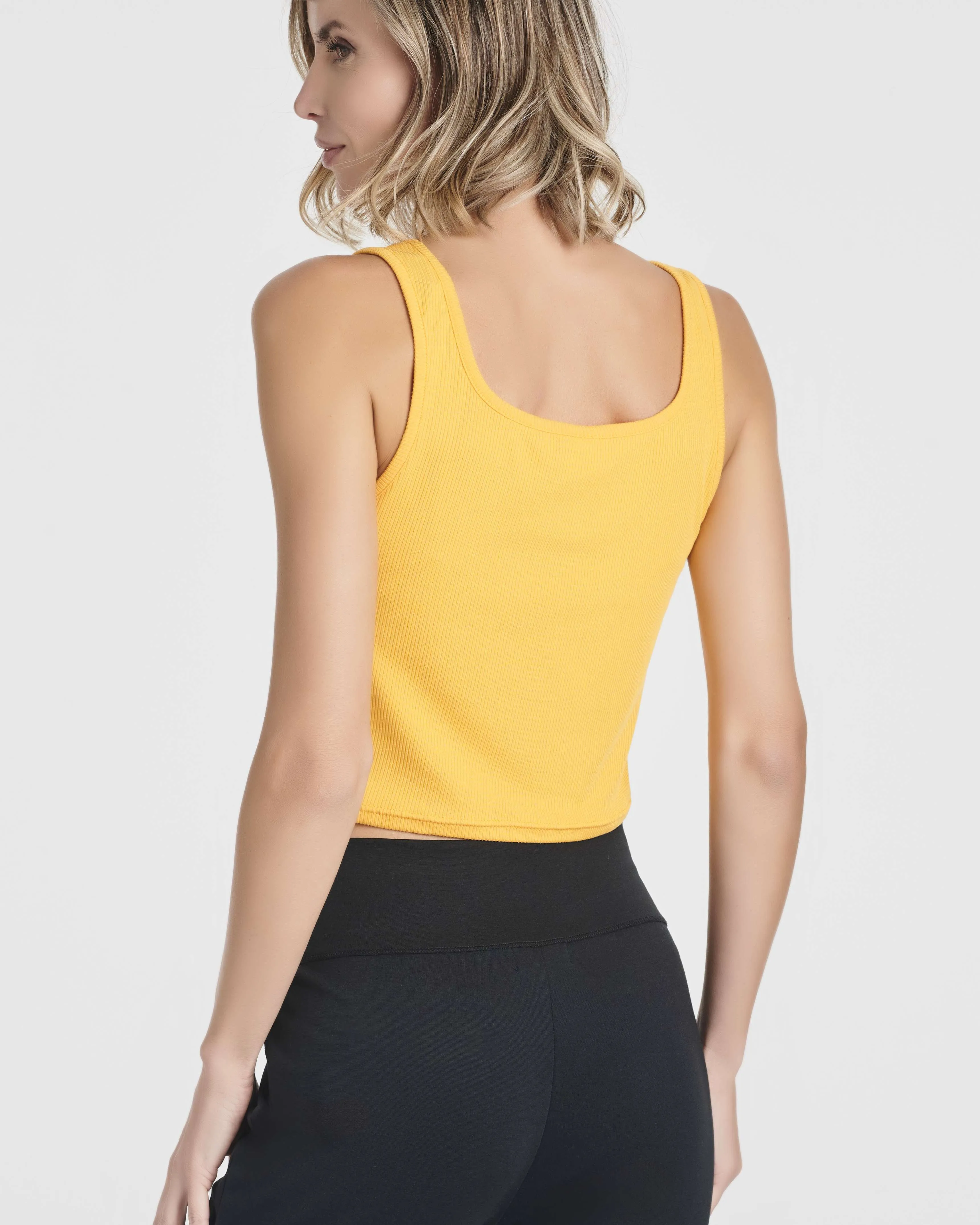 5 Pack: Women's Soft Knit Ribbed Cropped Tank Top