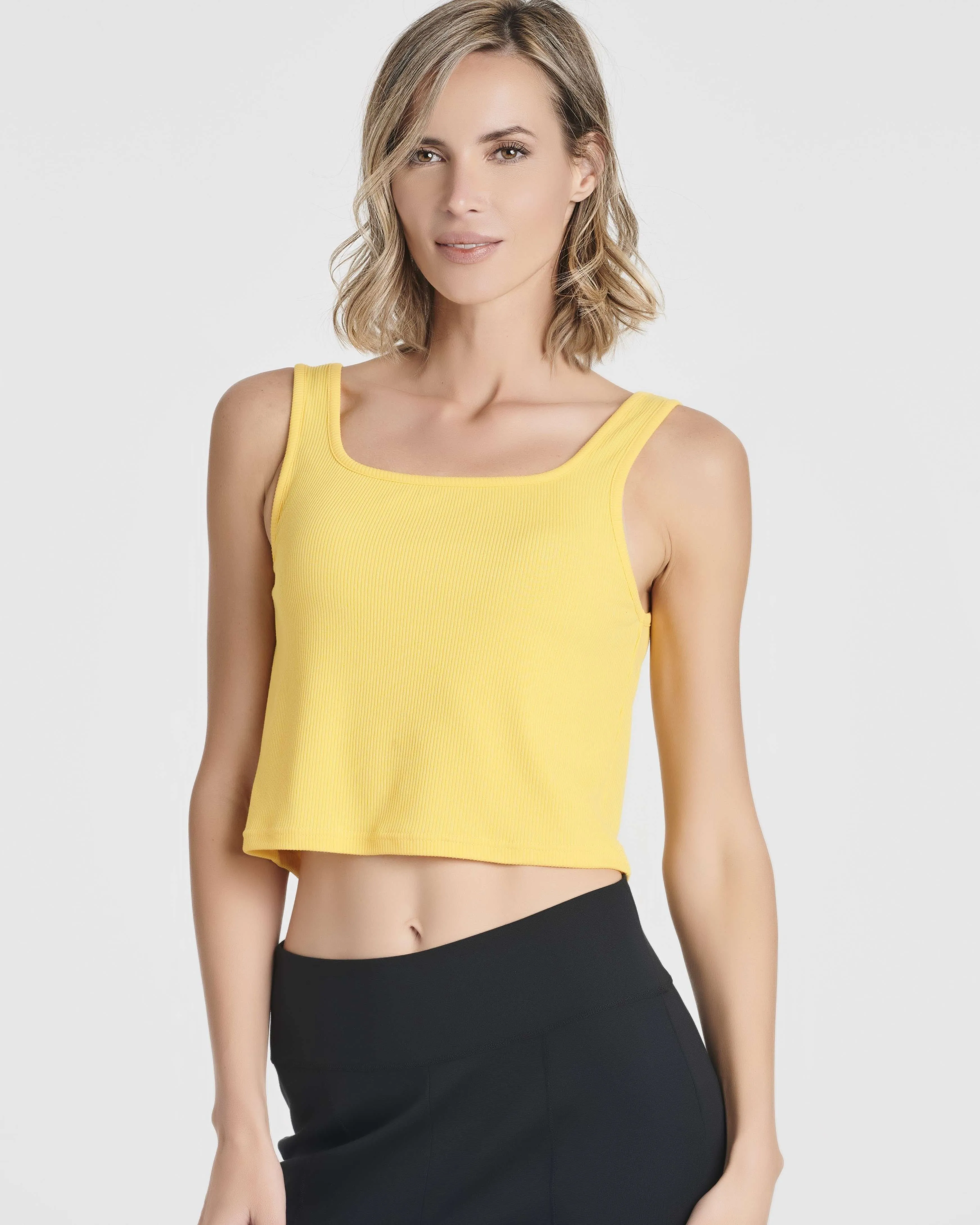 5 Pack: Women's Soft Knit Ribbed Cropped Tank Top