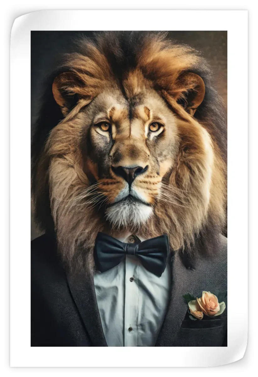 A Gentleman Lion Portrait Wall Art