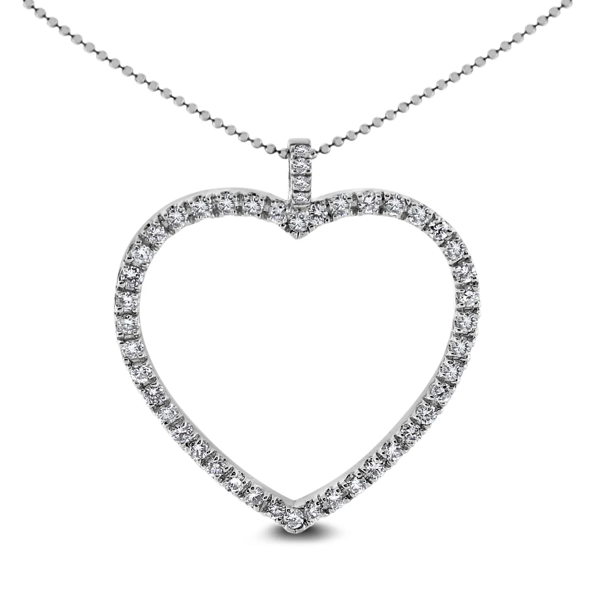 All My Heart Diamond Pendant (1.08 ct Diamonds) in White Gold