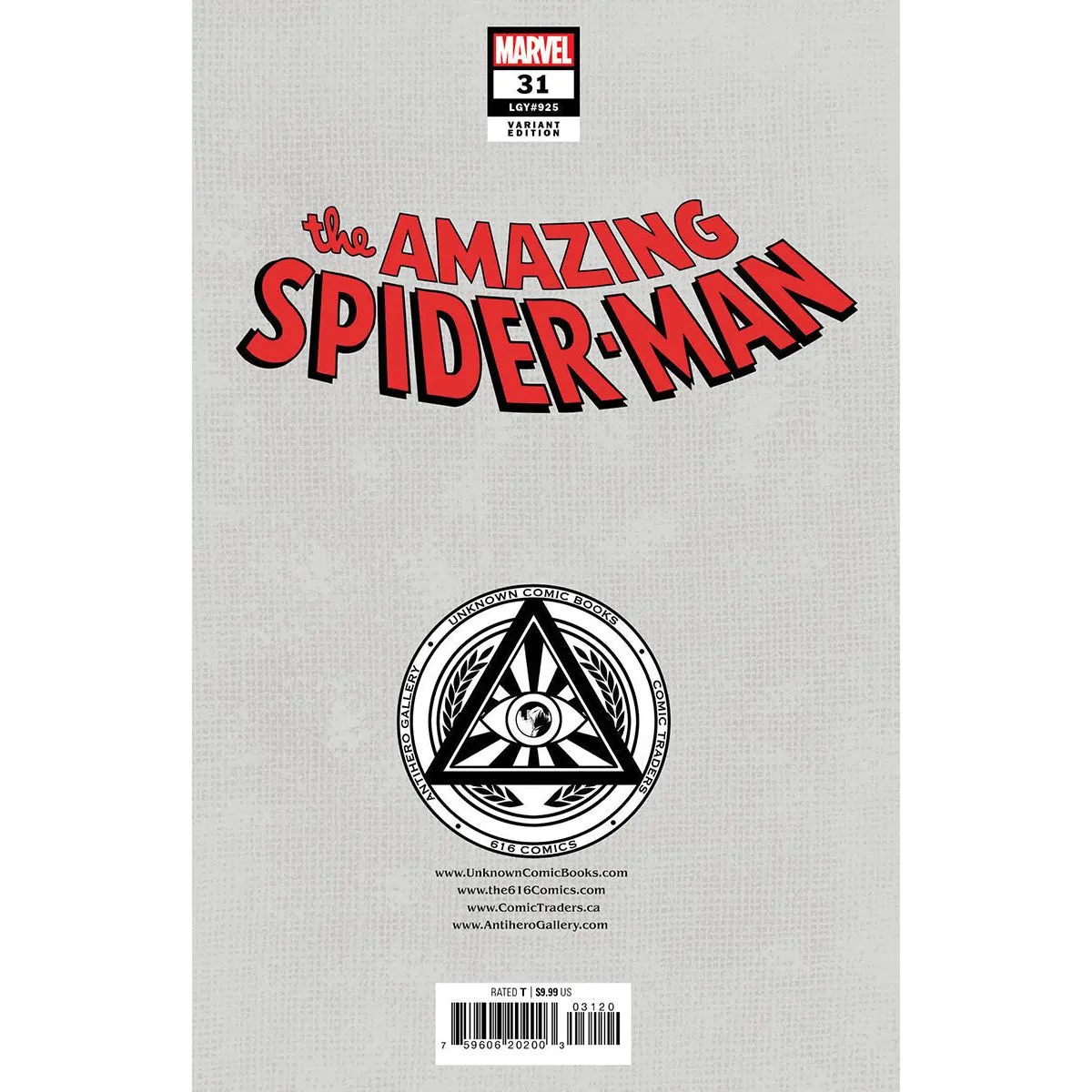 AMAZING SPIDER-MAN #31 UNKNOWN COMICS TYLER KIRKHAM EXCLUSIVE VIRGIN VAR (08/09/2023)