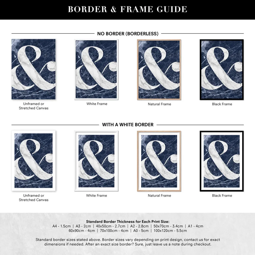 Ampersand in Navy Marble - Art Print