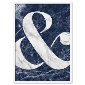 Ampersand in Navy Marble - Art Print
