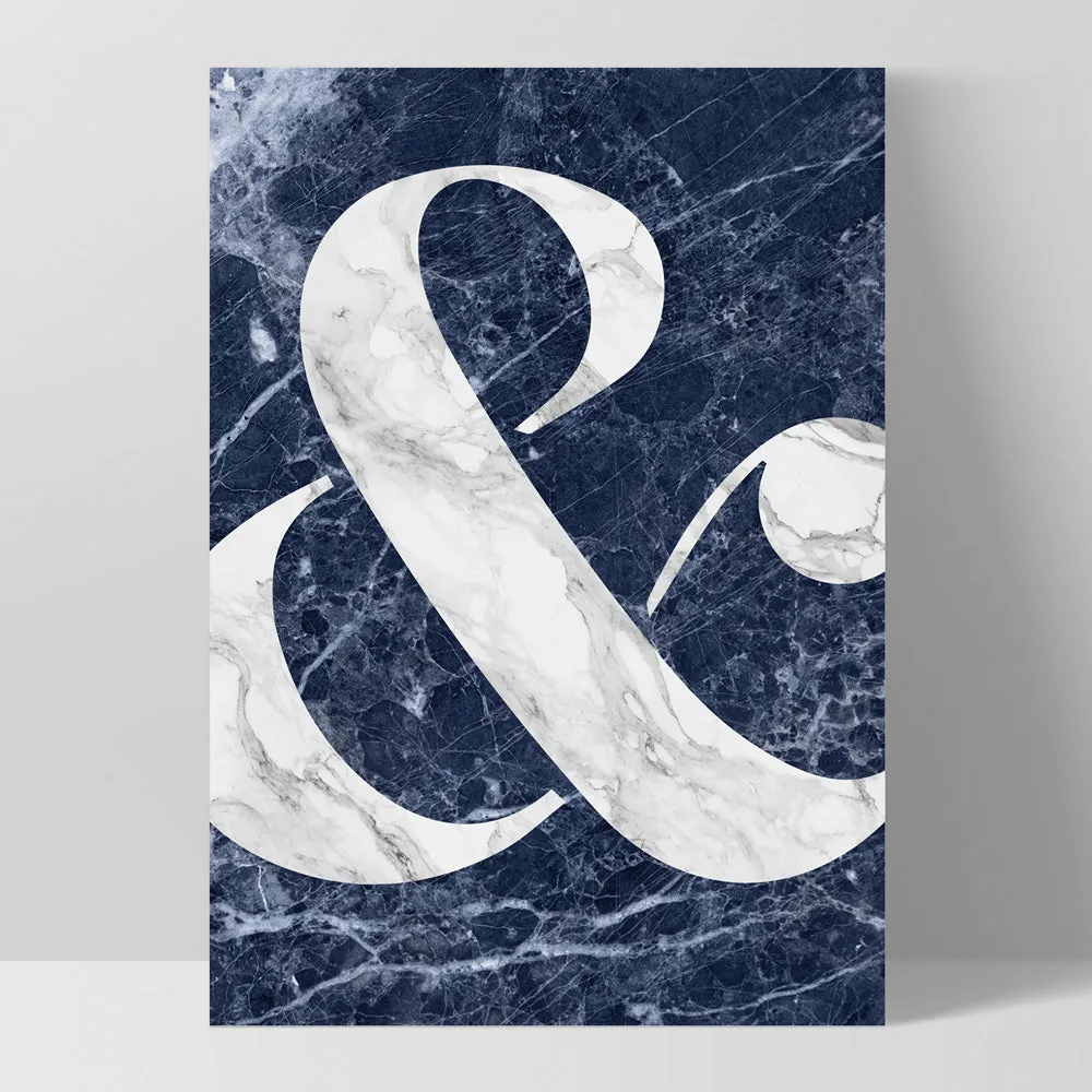 Ampersand in Navy Marble - Art Print