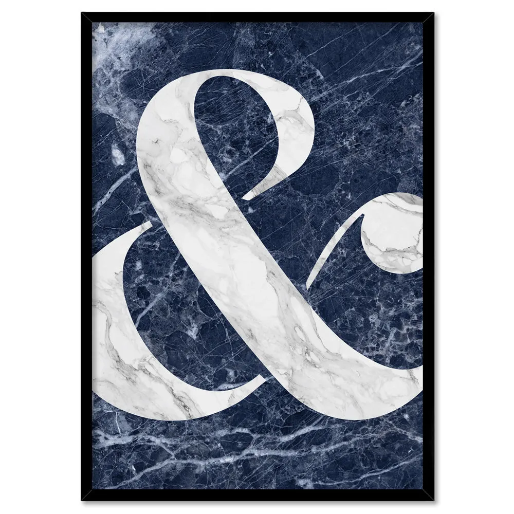Ampersand in Navy Marble - Art Print