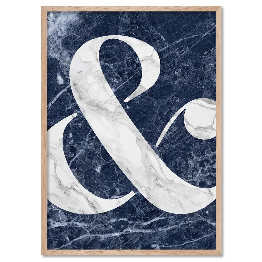 Ampersand in Navy Marble - Art Print