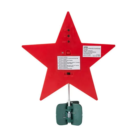 Anko Festive Countdown Star Tree Topper with Digital Display