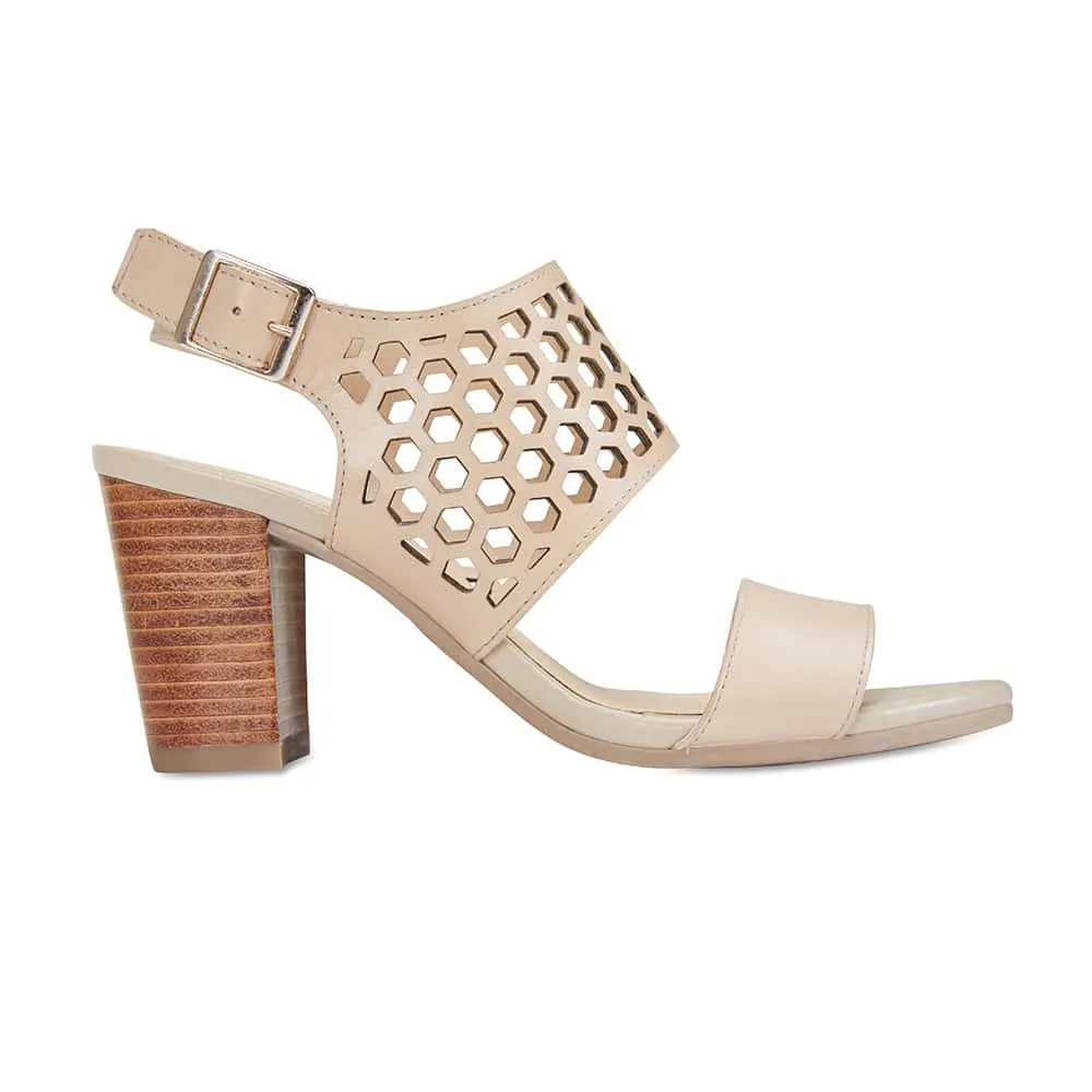 Benson Heel in Nude Leather