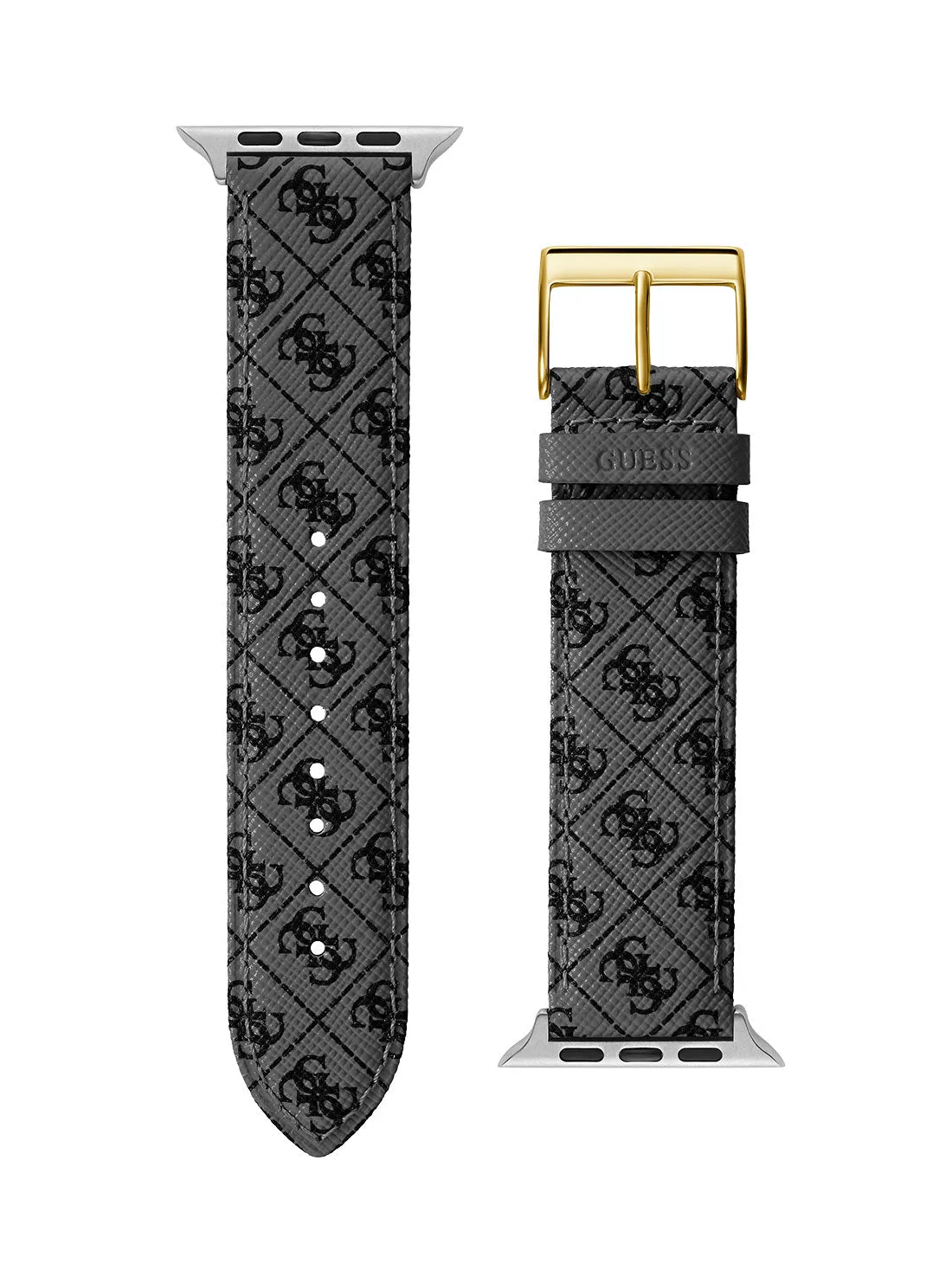 Black Quattro G Leather Apple Watch Strap