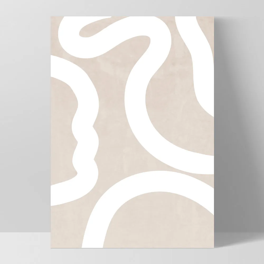 Boho Abstracts | White Lines II - Art Print