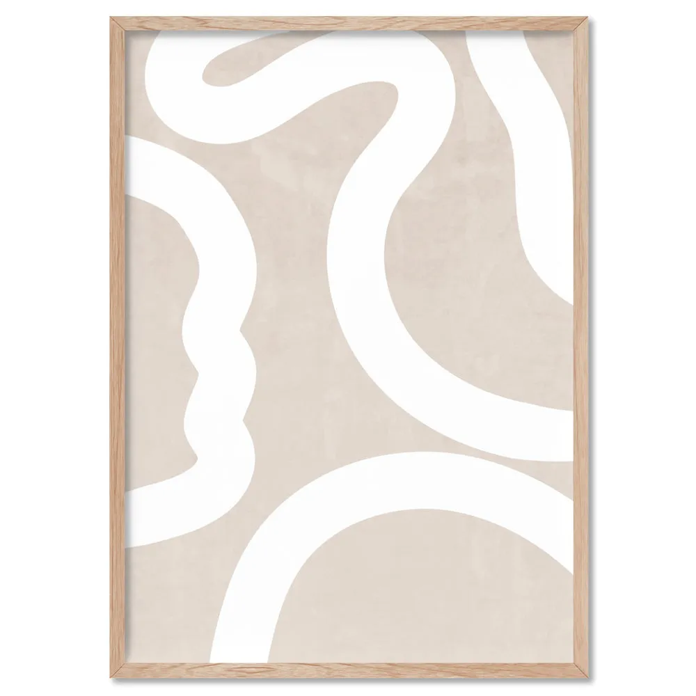 Boho Abstracts | White Lines II - Art Print