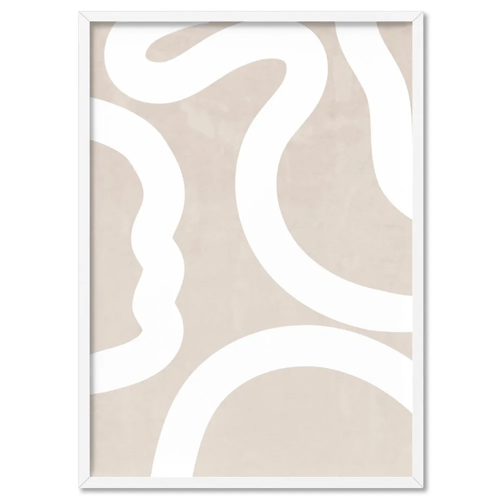 Boho Abstracts | White Lines II - Art Print