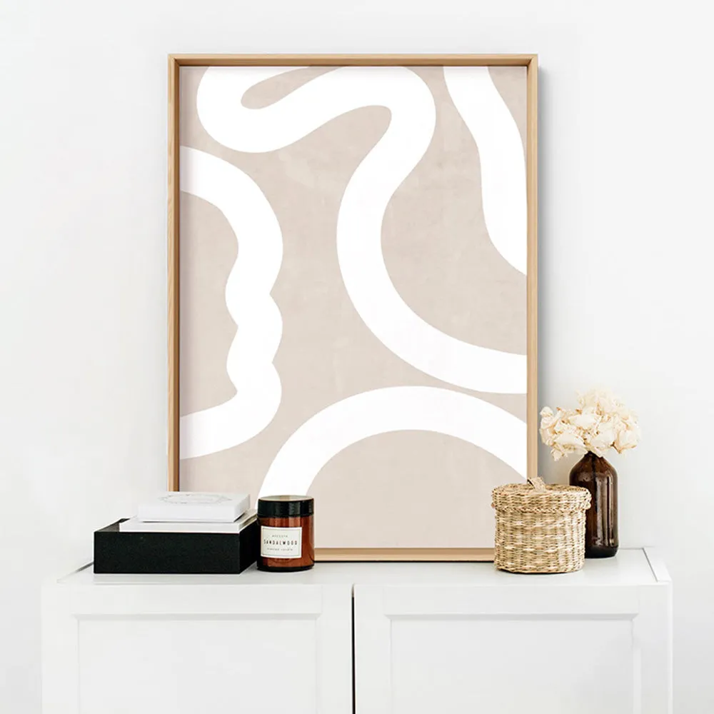 Boho Abstracts | White Lines II - Art Print