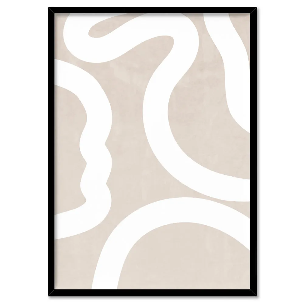 Boho Abstracts | White Lines II - Art Print