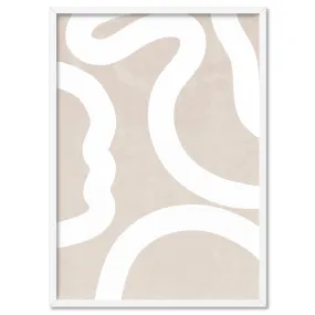 Boho Abstracts | White Lines II - Art Print