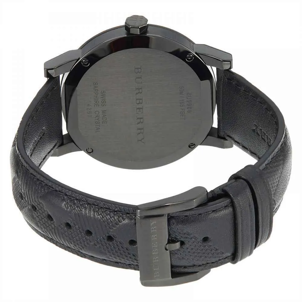Burberry BU9906 City Black Leather Strap Men's Watch