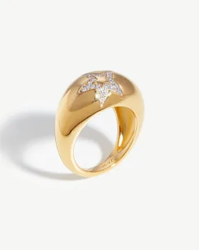Celestial Pave Star Dome Ring | 18k Gold Vermeil/Cubic Zirconia