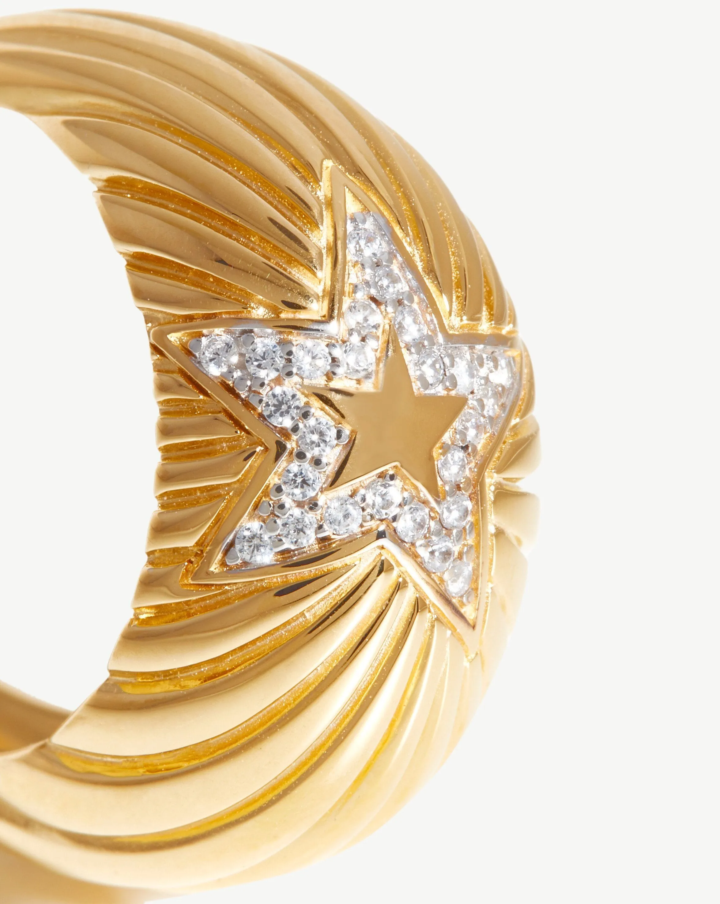 Celestial Ridge Pave Star Dome Ring | 18k Gold Vermeil/Cubic Zirconia