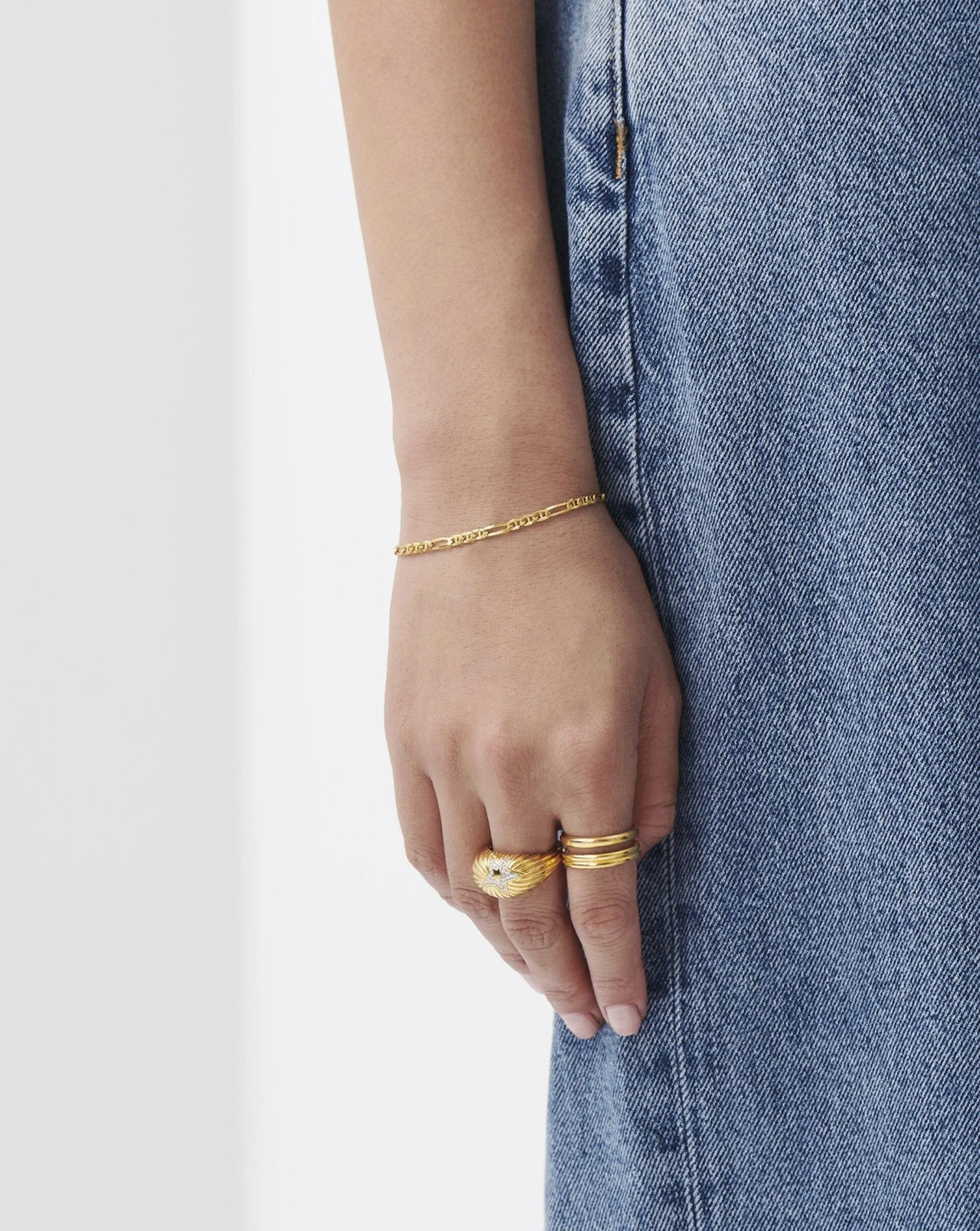 Celestial Ridge Pave Star Dome Ring | 18k Gold Vermeil/Cubic Zirconia