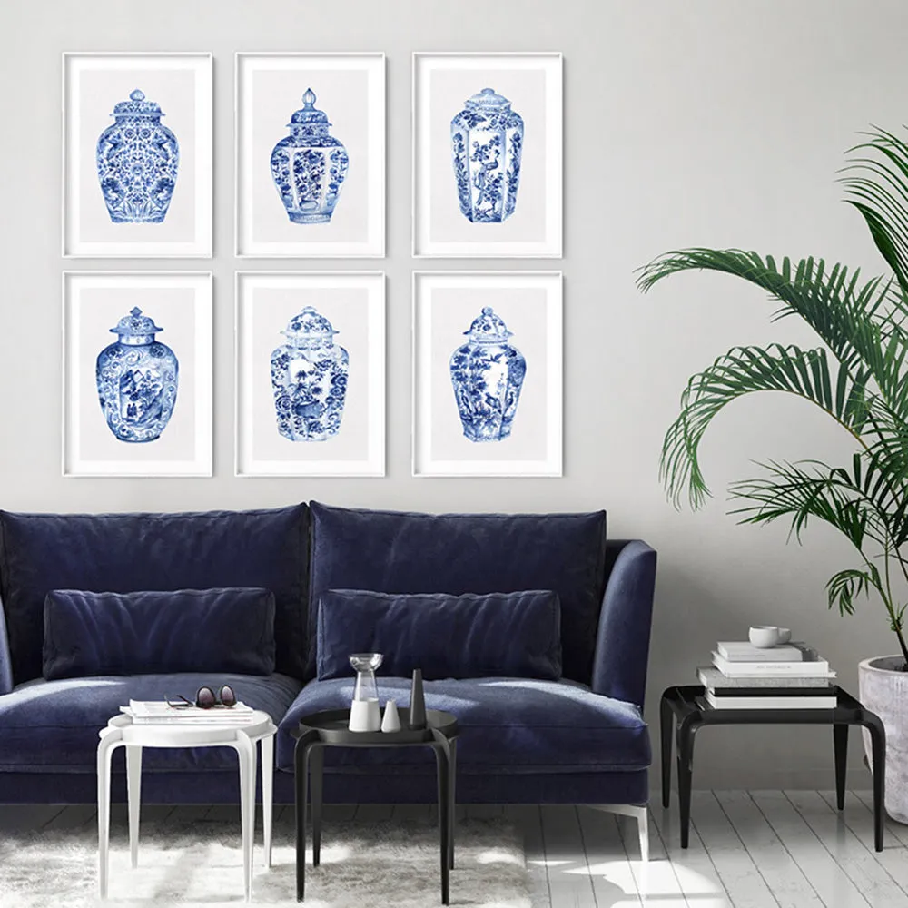 Chinoiserie Ginger Jar on Linen I - Art Print