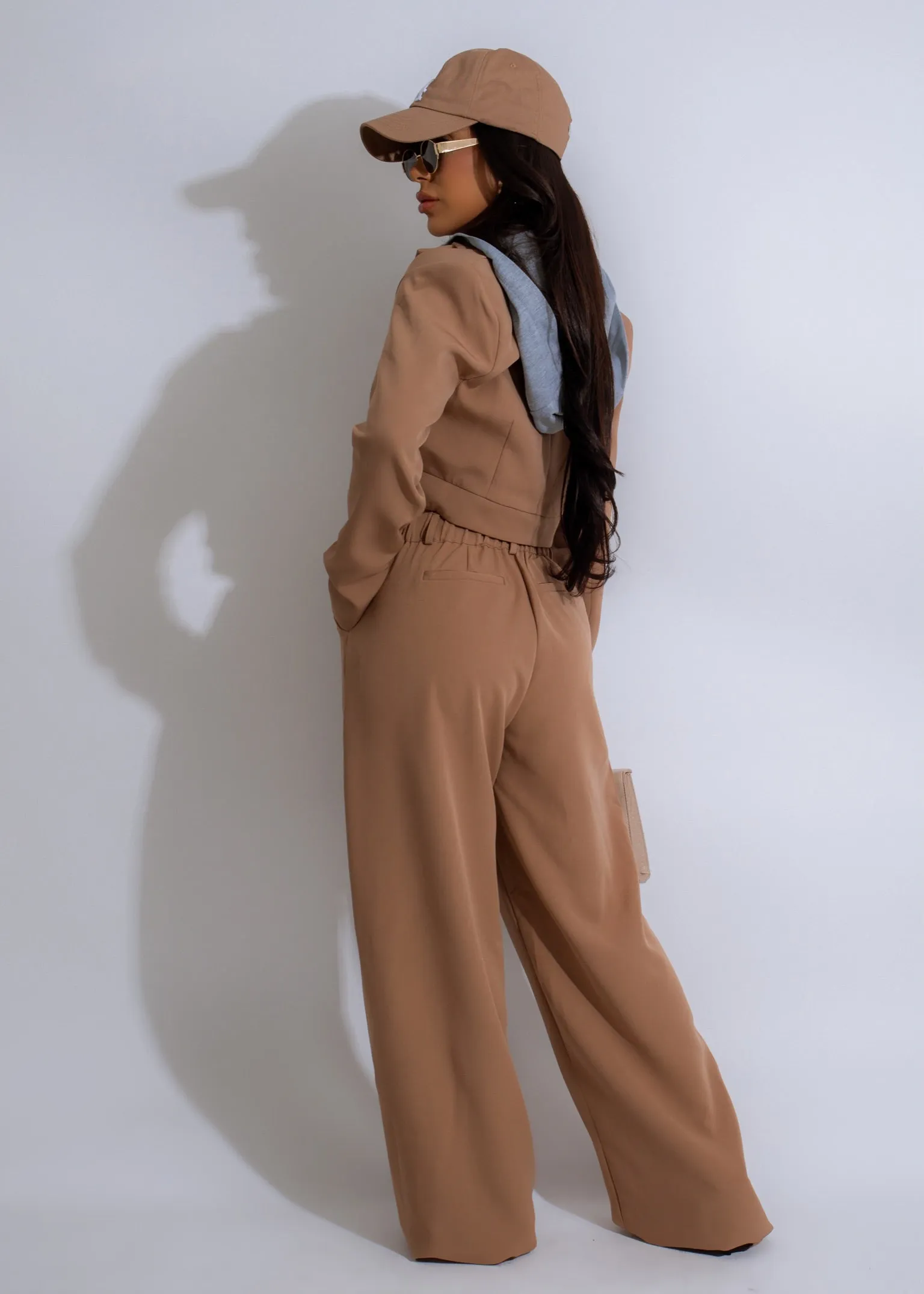 City Luxe Layered Pant Set Nude