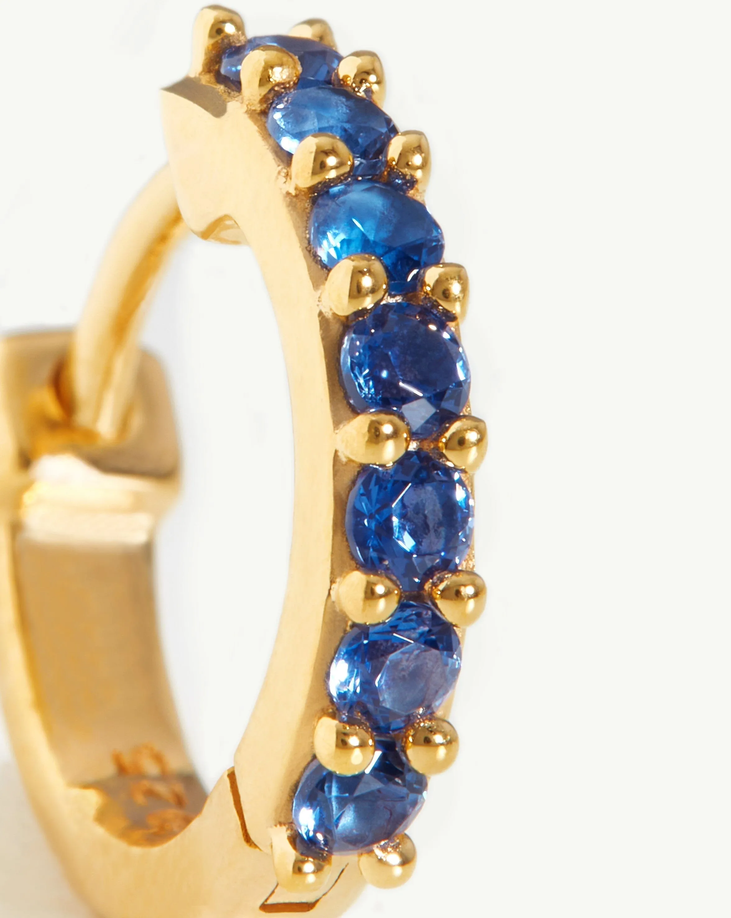 Classic Stone Huggies | 18ct Gold Vermeil/Blue Zirconia