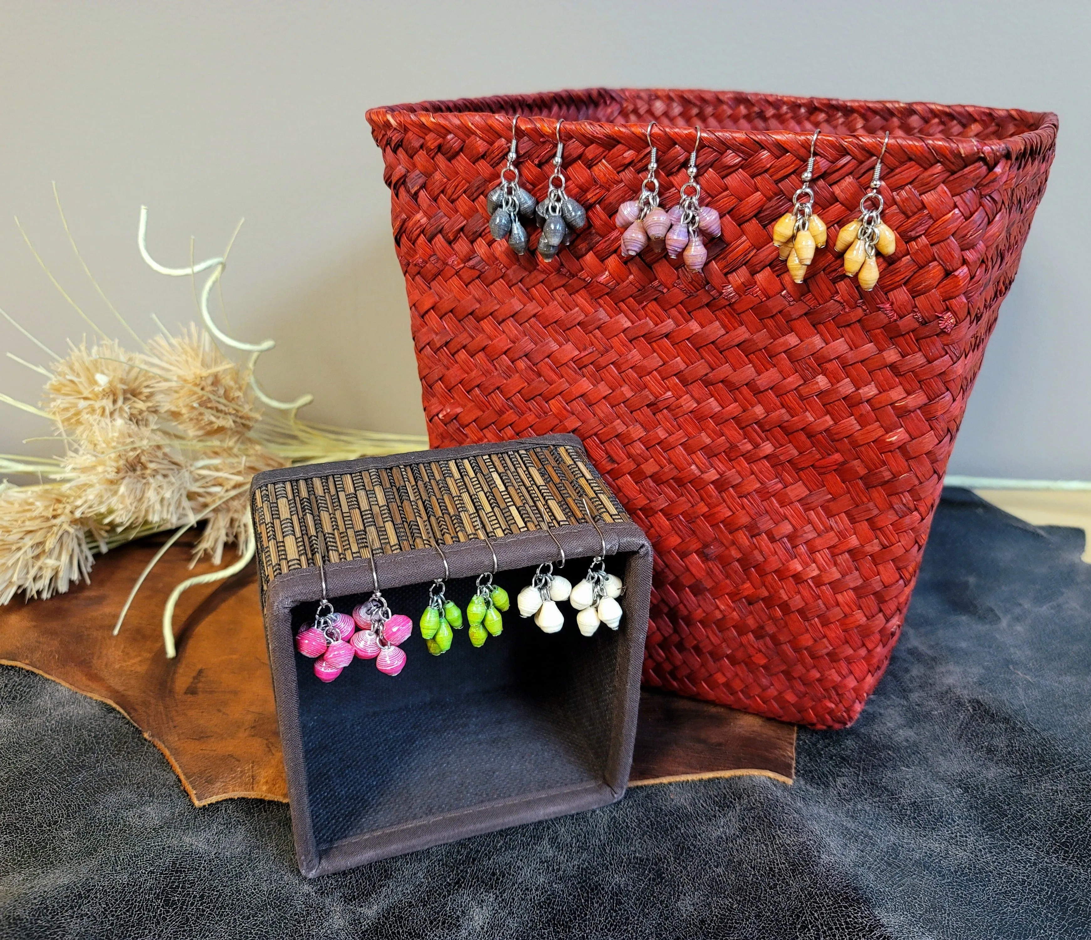 Cluster Uganda Bead Earrings