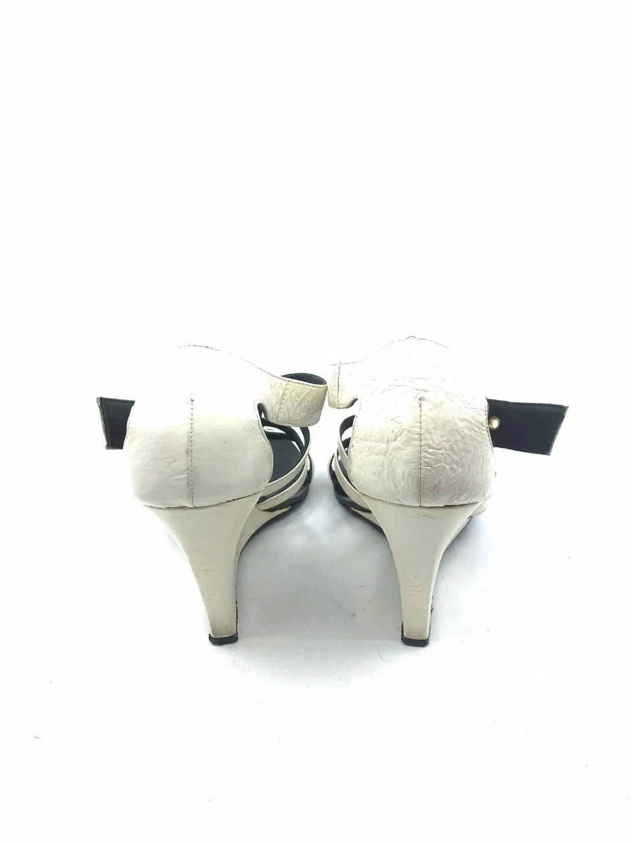 GIVENCHY Size 6 Black & White Patent Leather Solid Wedge