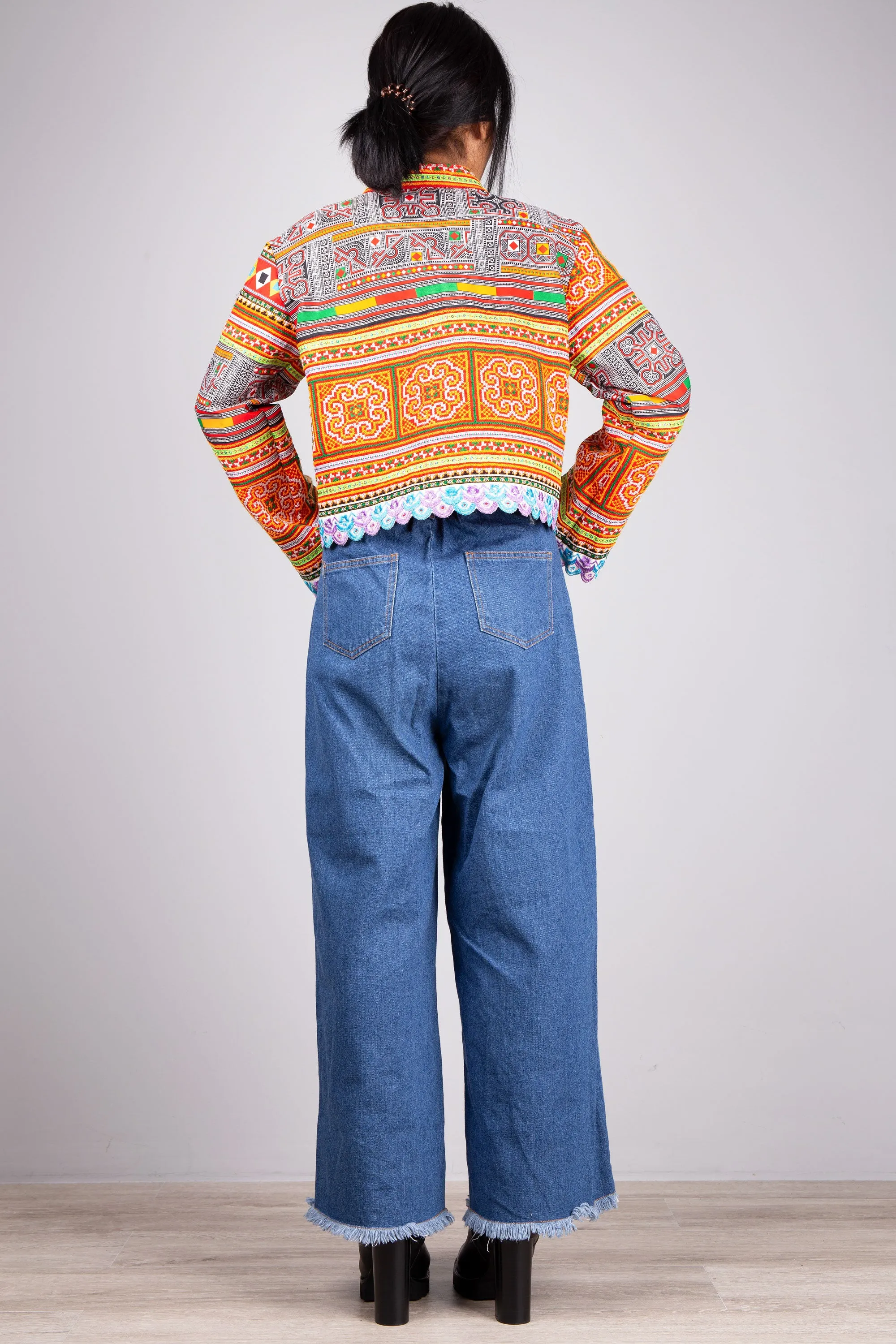 Hmong crop jacket