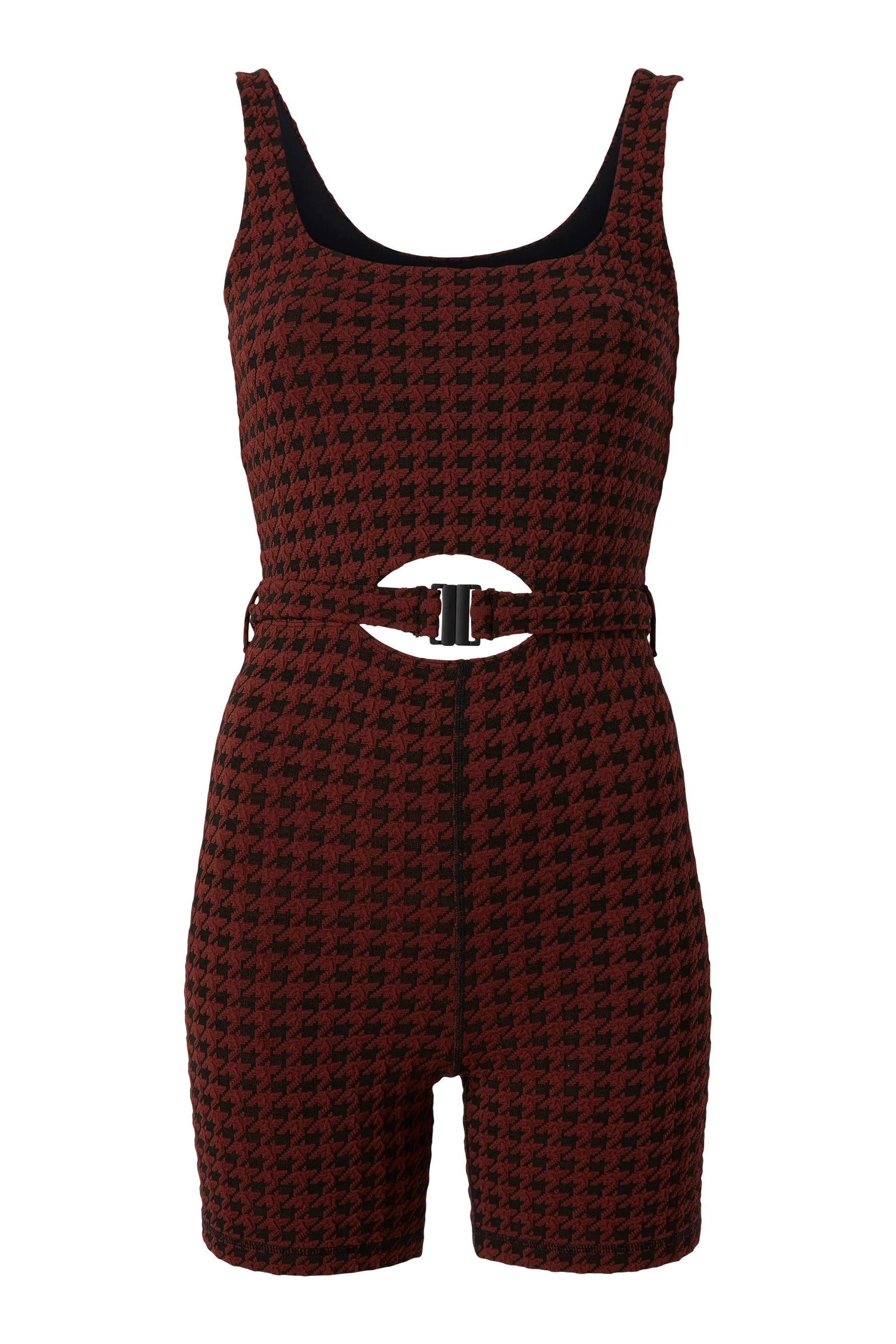 Houndstooth Kelia Onesie - Chocolate