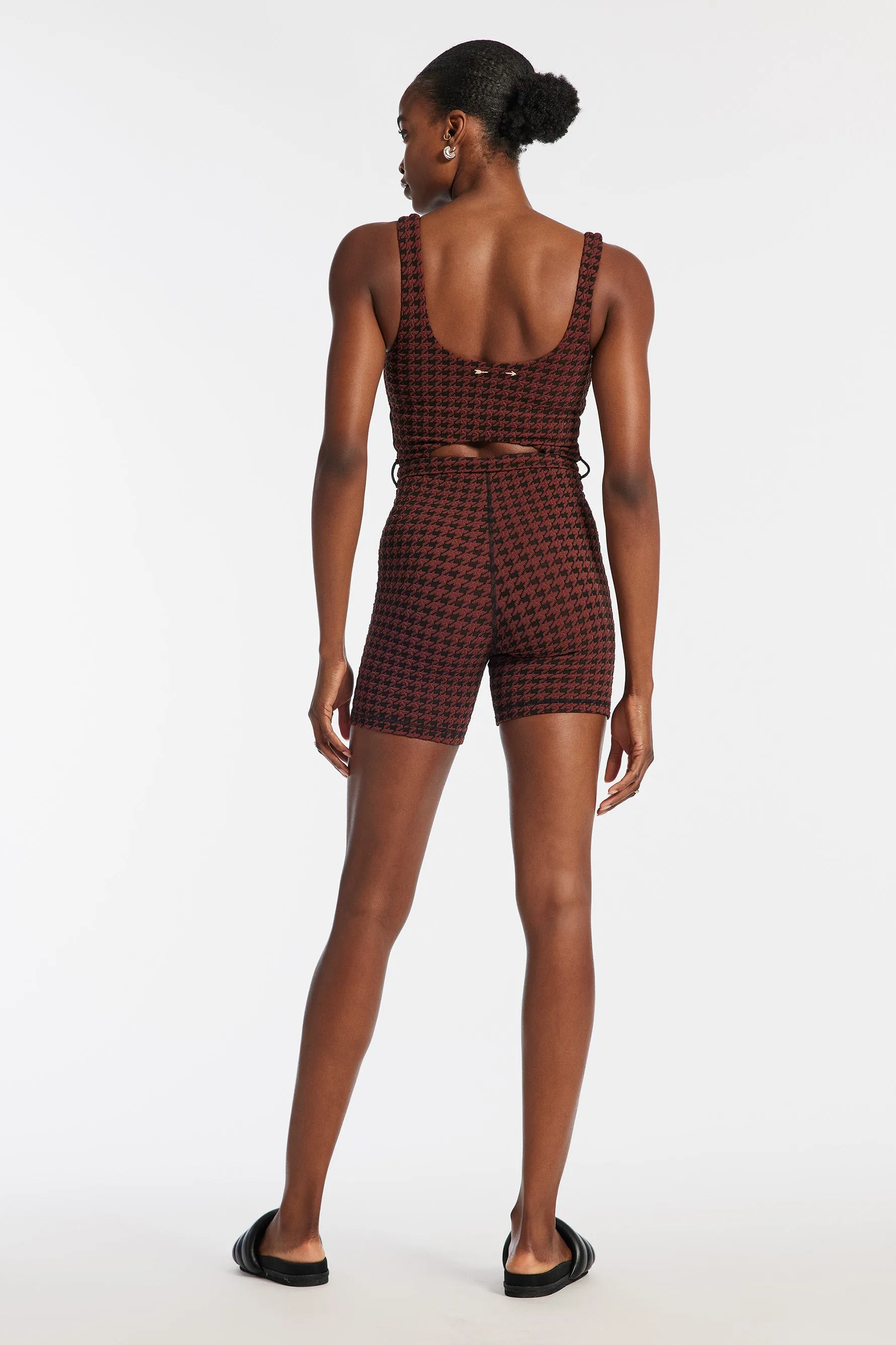 Houndstooth Kelia Onesie - Chocolate