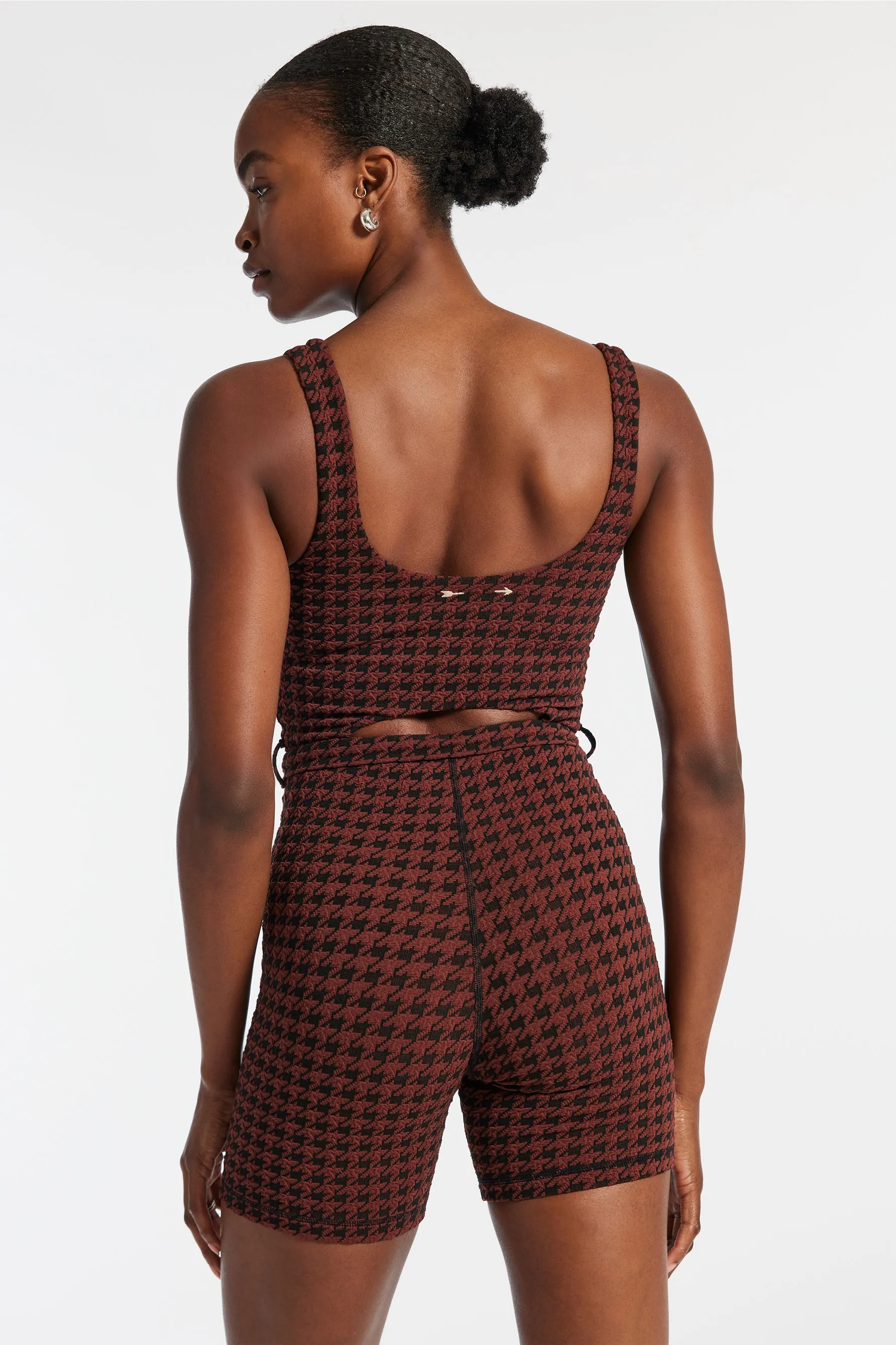 Houndstooth Kelia Onesie - Chocolate