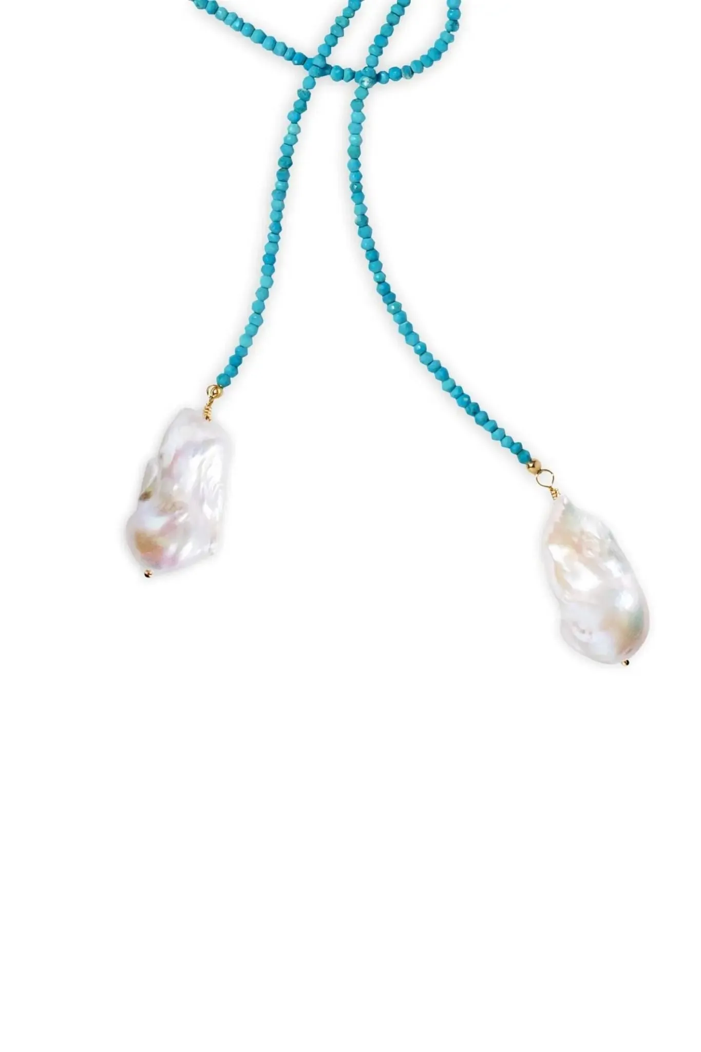 Joie DiGiovanni Classic Baroque Pearl Lariat: Turquoise Classic Gemstone Lariat