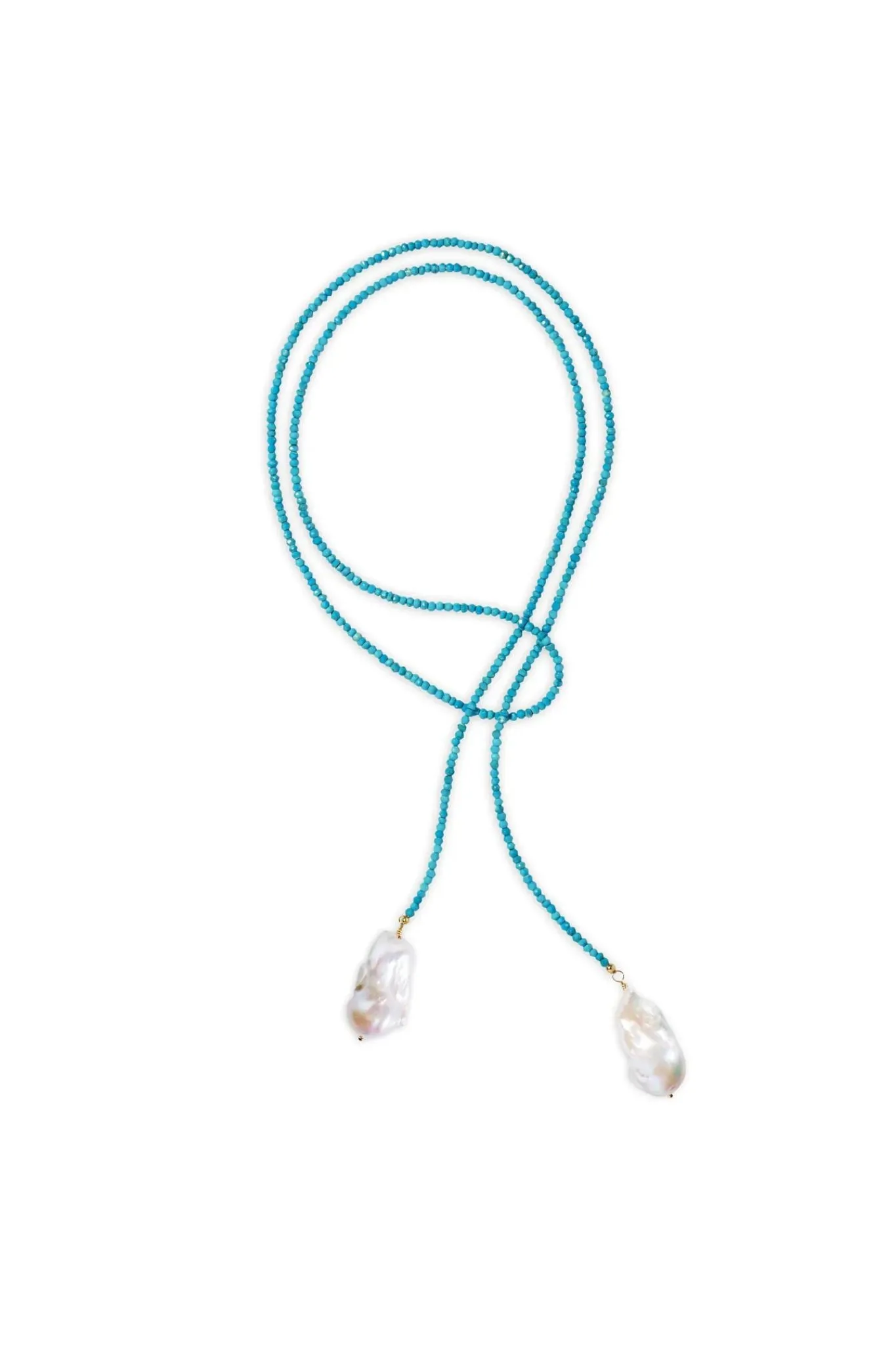 Joie DiGiovanni Classic Baroque Pearl Lariat: Turquoise Classic Gemstone Lariat