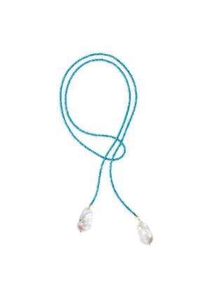 Joie DiGiovanni Classic Baroque Pearl Lariat: Turquoise Classic Gemstone Lariat