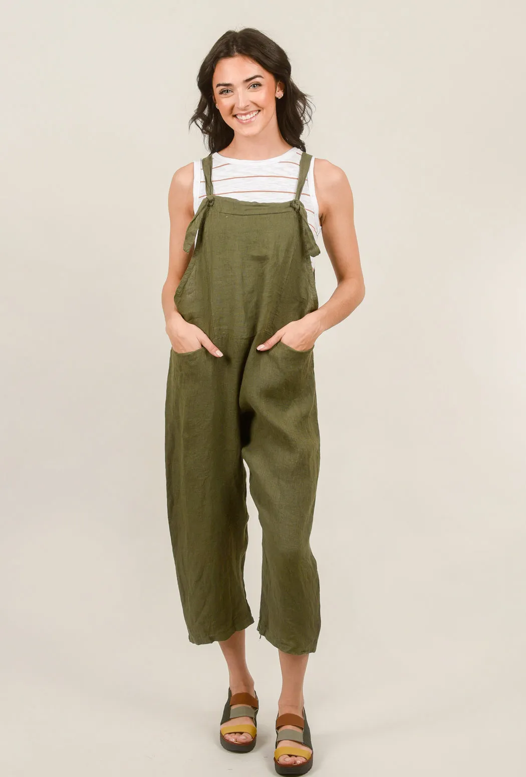 Knot Strap Jumpsuit, Olive