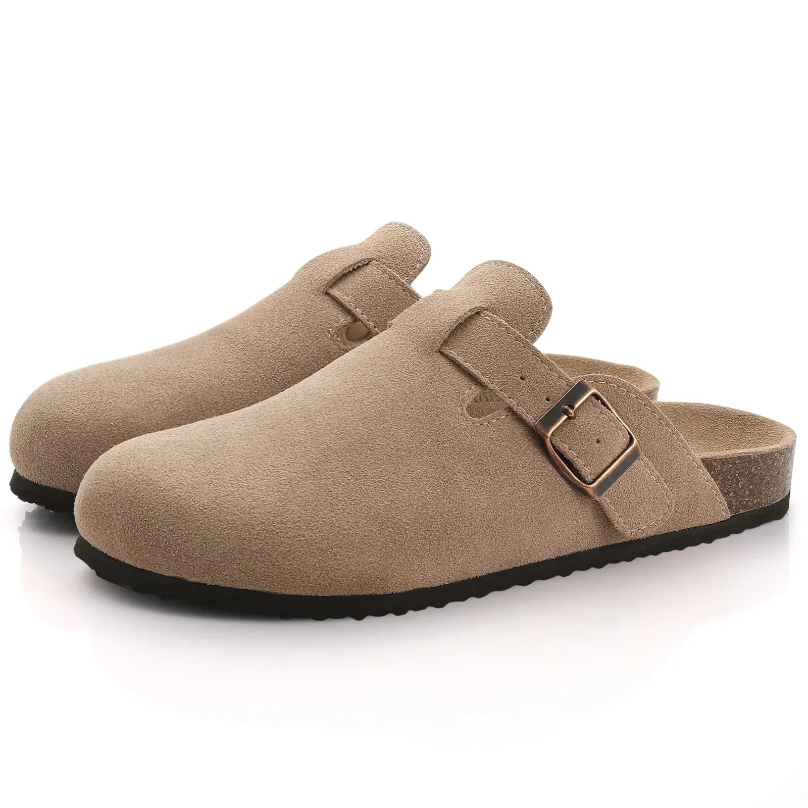Litfun Classic Cork Clogs For Women Men Cork Footbed Mules For Men Comfort Beach Slippers Slip-on Potato Shoes Evening Sandals