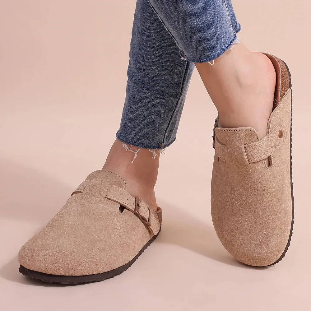 Litfun Classic Cork Clogs For Women Men Cork Footbed Mules For Men Comfort Beach Slippers Slip-on Potato Shoes Evening Sandals