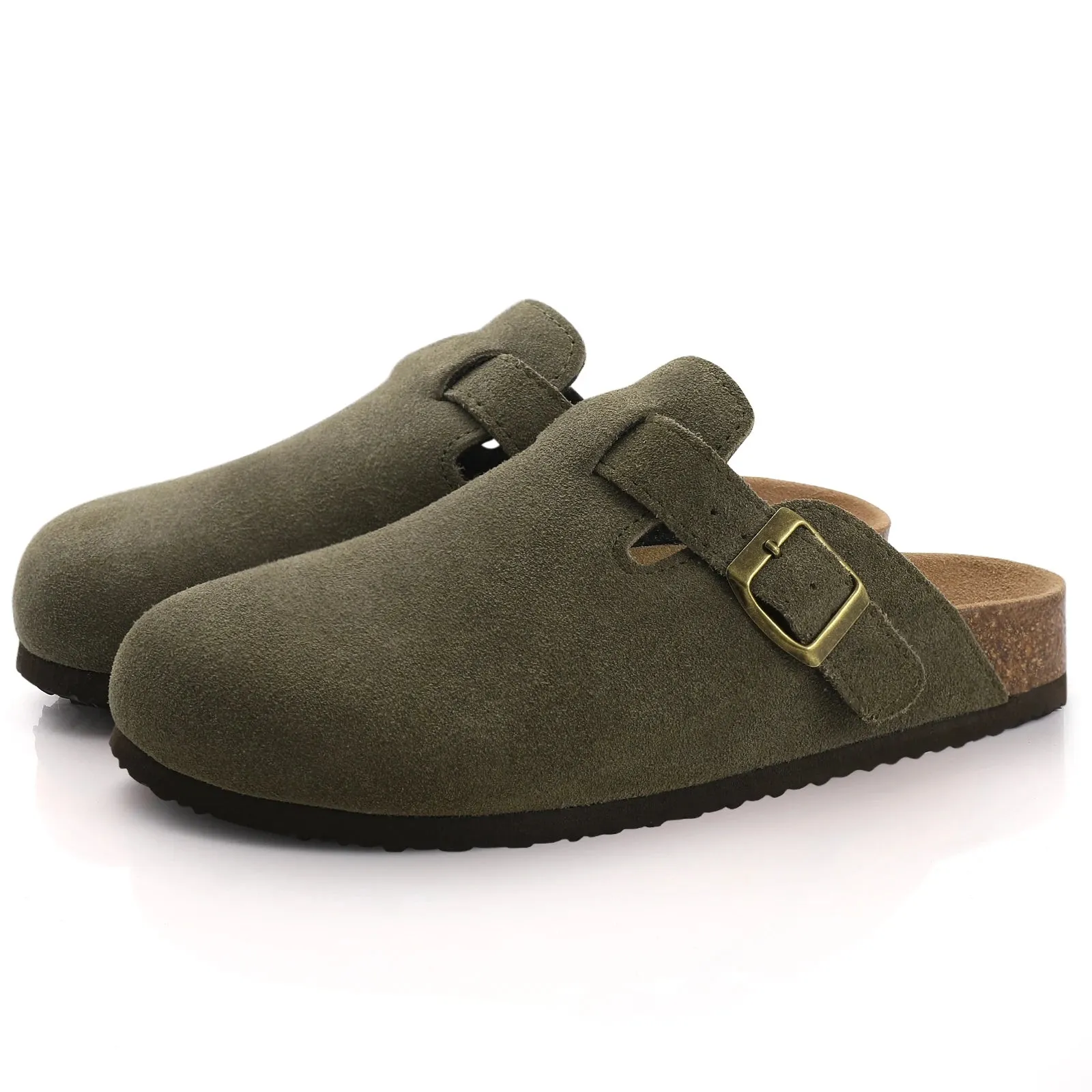 Litfun Classic Cork Clogs For Women Men Cork Footbed Mules For Men Comfort Beach Slippers Slip-on Potato Shoes Evening Sandals