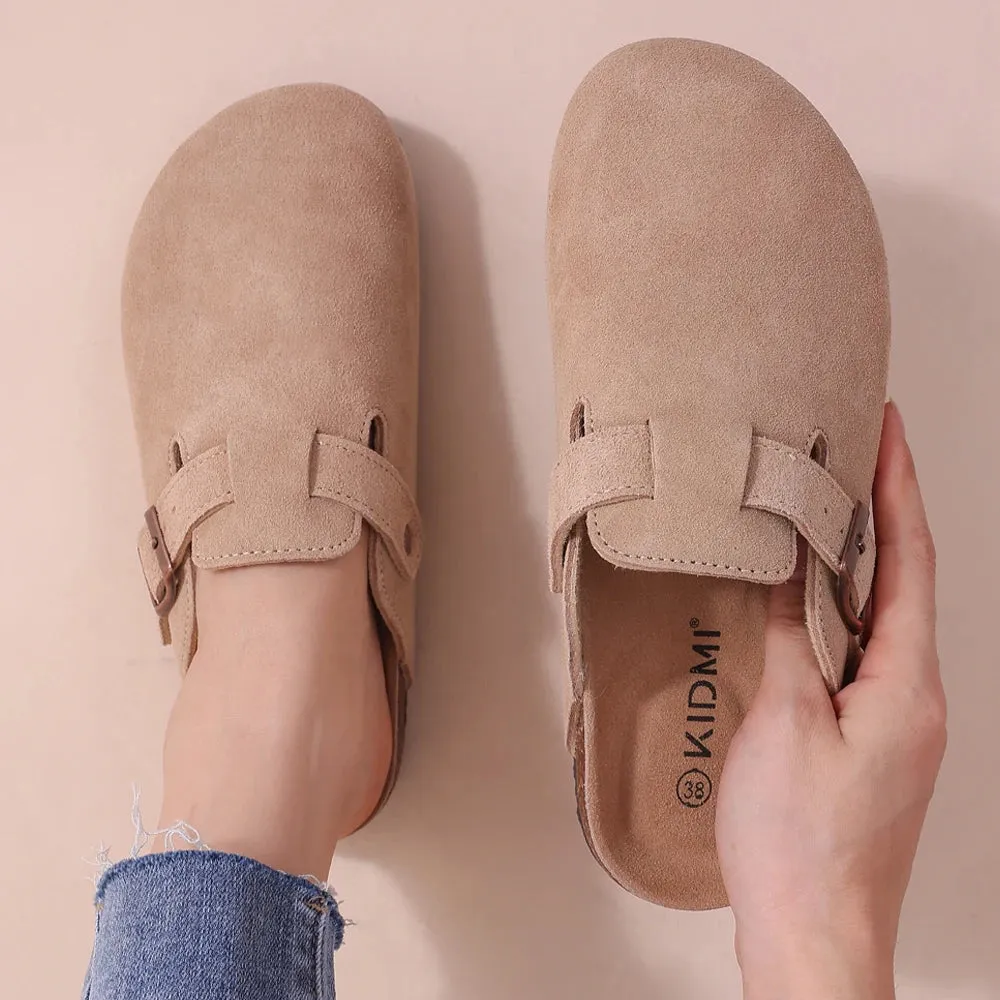 Litfun Classic Cork Clogs For Women Men Cork Footbed Mules For Men Comfort Beach Slippers Slip-on Potato Shoes Evening Sandals