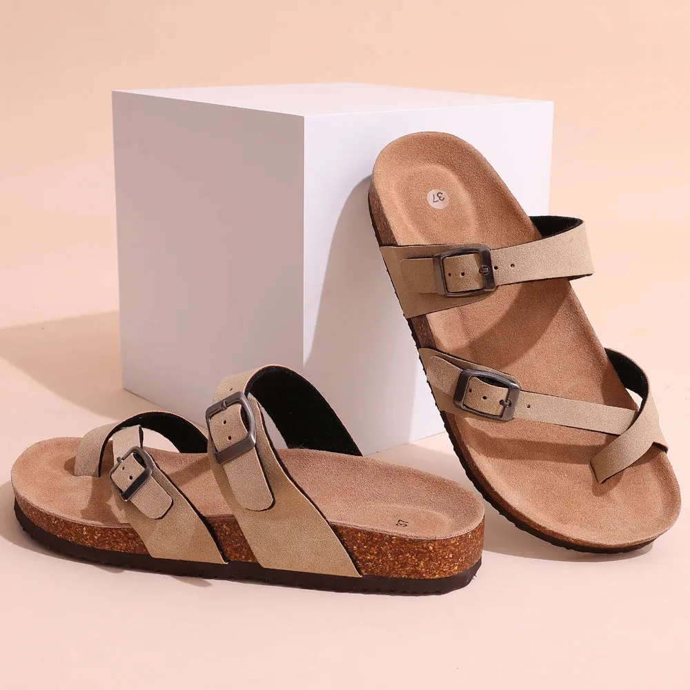 Litfun Classic Cork Clogs For Women Men Cork Footbed Mules For Men Comfort Beach Slippers Slip-on Potato Shoes Evening Sandals