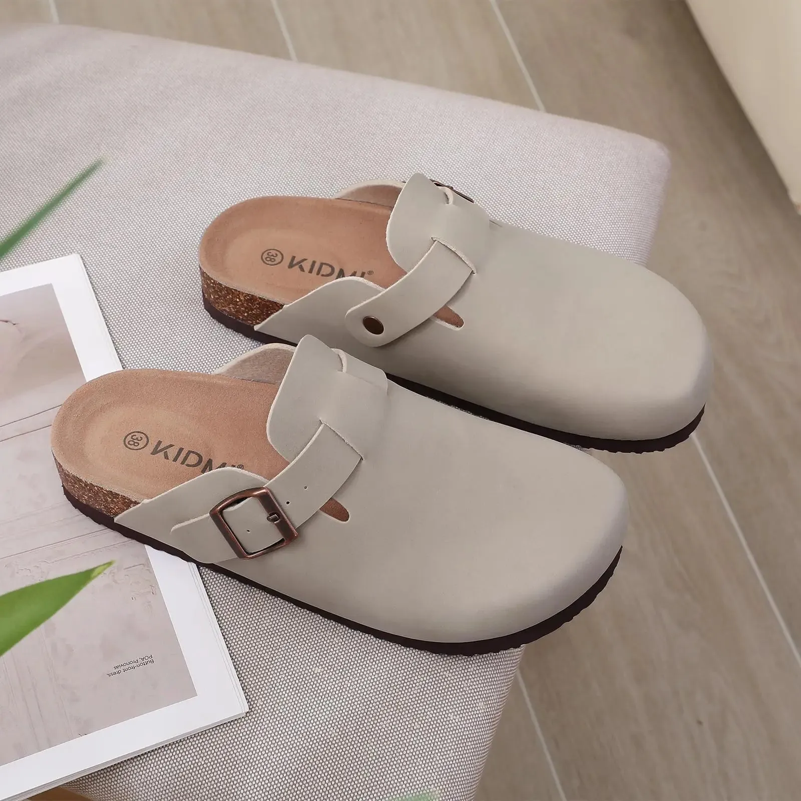 Litfun Classic Cork Clogs For Women Men Cork Footbed Mules For Men Comfort Beach Slippers Slip-on Potato Shoes Evening Sandals