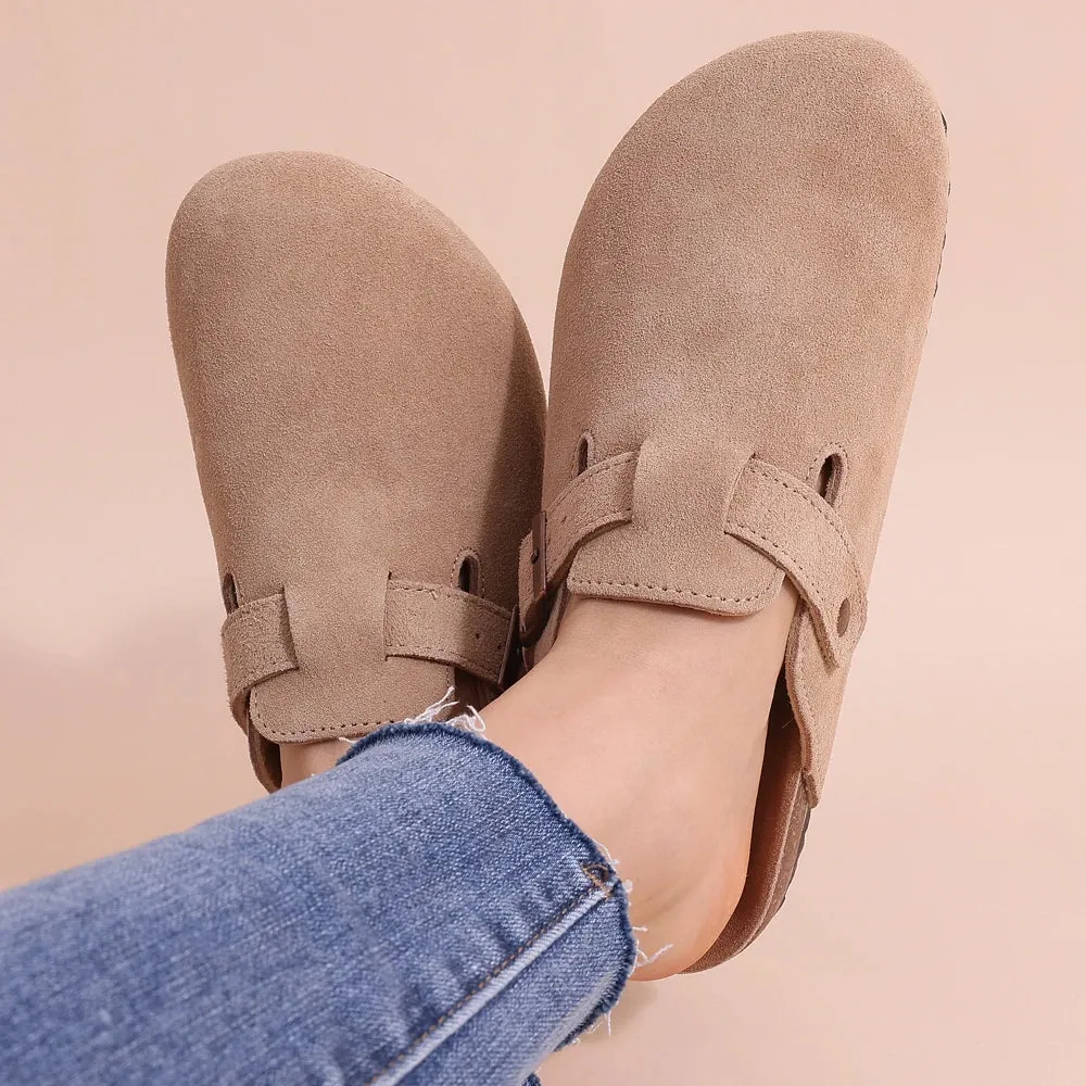 Litfun Classic Cork Clogs For Women Men Cork Footbed Mules For Men Comfort Beach Slippers Slip-on Potato Shoes Evening Sandals