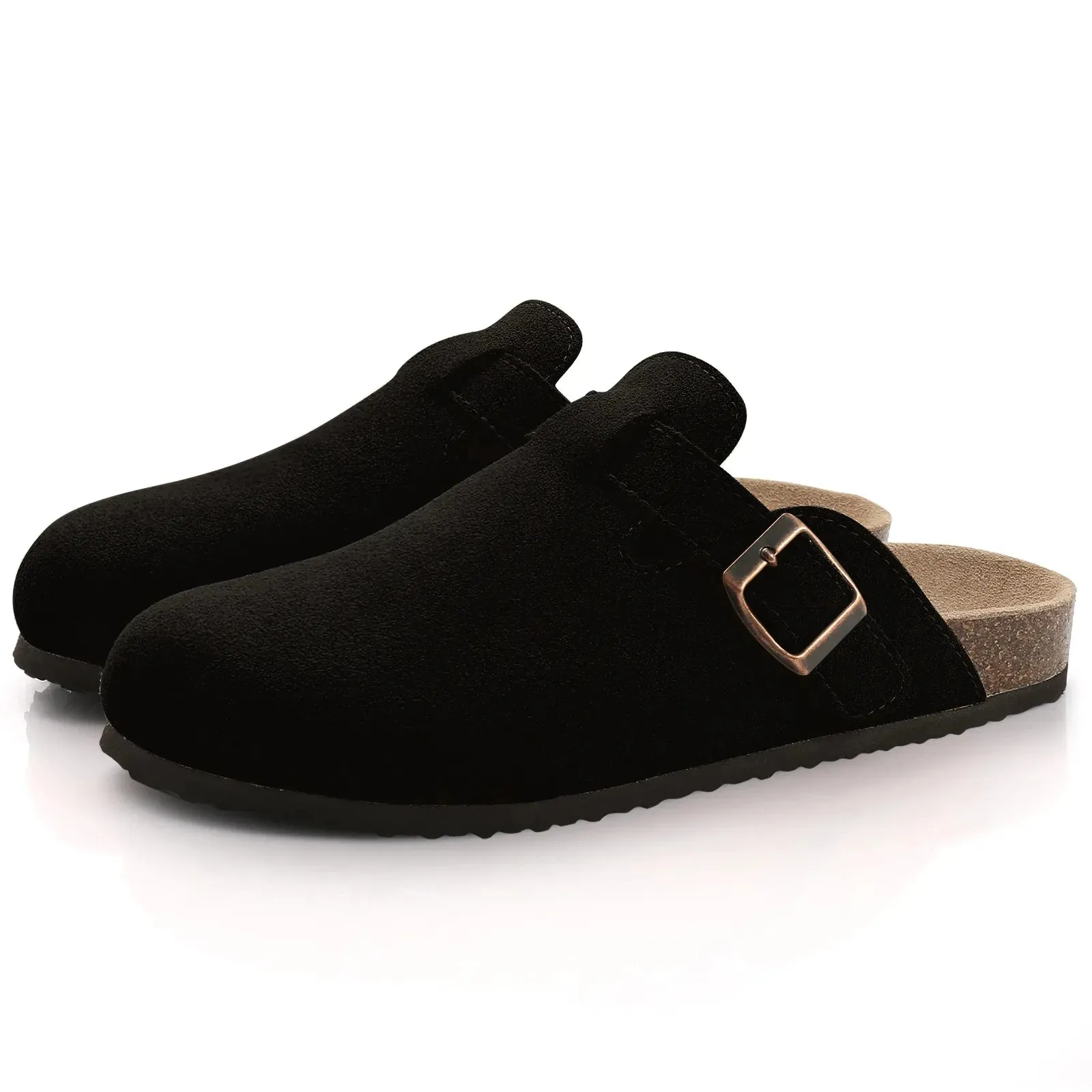 Litfun Classic Cork Clogs For Women Men Cork Footbed Mules For Men Comfort Beach Slippers Slip-on Potato Shoes Evening Sandals
