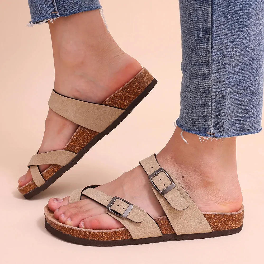 Litfun Classic Cork Clogs For Women Men Cork Footbed Mules For Men Comfort Beach Slippers Slip-on Potato Shoes Evening Sandals
