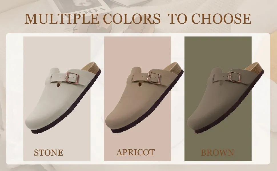 Litfun Classic Cork Clogs For Women Men Cork Footbed Mules For Men Comfort Beach Slippers Slip-on Potato Shoes Evening Sandals